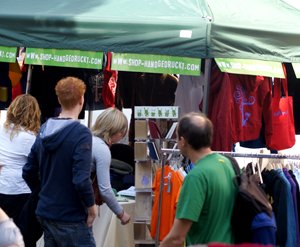 shop-handgedruckt Stand beim Gänselieselfest