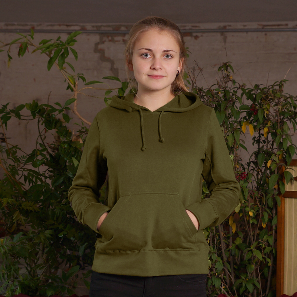 EponaClothing: MilitaryGreen Frauen Hoody Unbedruckt