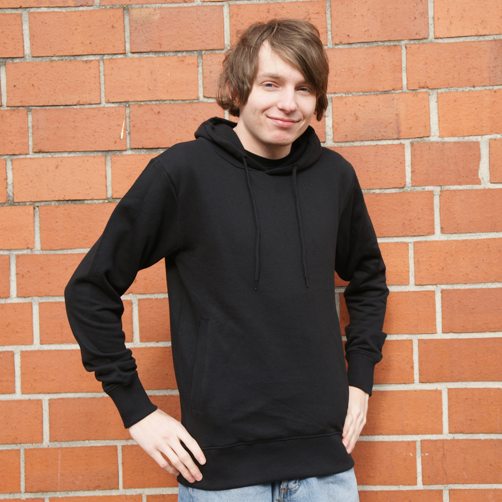 Black Männer Hoody Unbedruckt