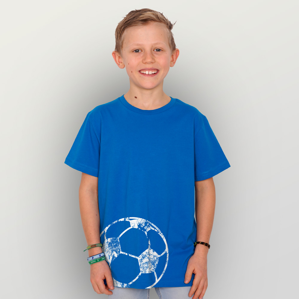 Kinder T-Shirt Fußball | HANDGEDRUCKT - Mode und mehr in Bio und Fair