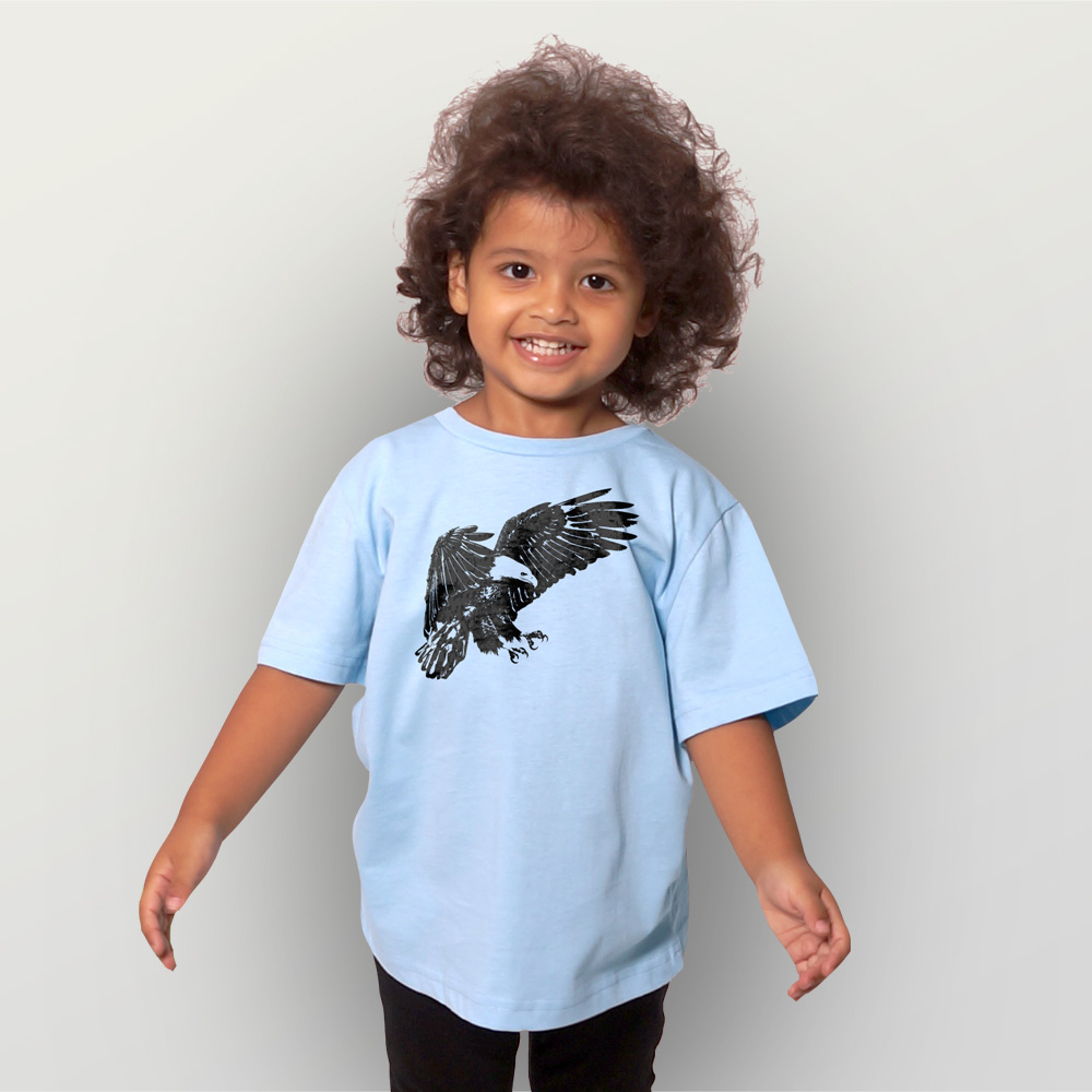 | Mode in und HANDGEDRUCKT Weißkopfseeadler - Fair Bio T-Shirt und mehr Kinder