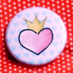 Button Herz mit Krone